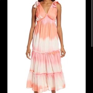 NWOT Adelyn Rae multi color pink tie dye maxi dress